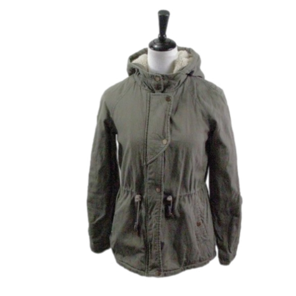 Collection B Army Green Hooded Utility Jacket Size Small